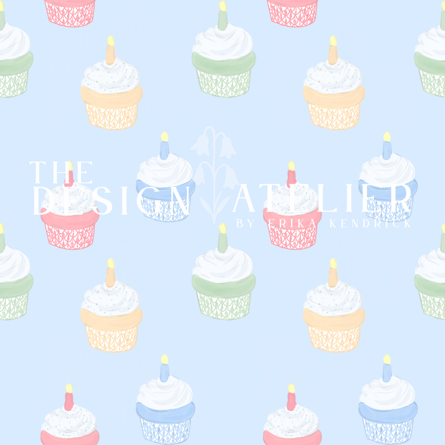 A little Celebration Blue Pattern Seamless Pattern with Textile Rights