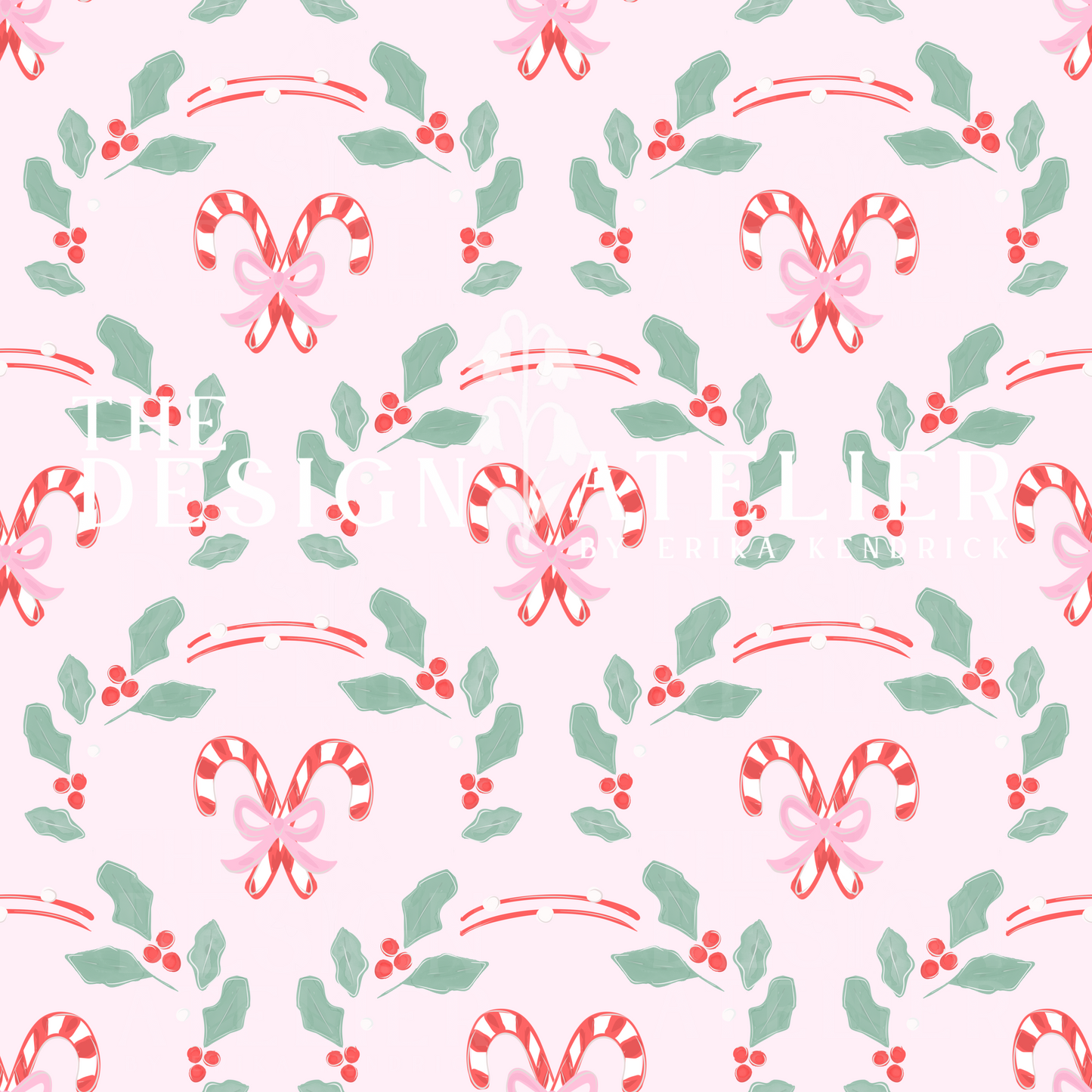 Christmas charm light pink Seamless Design with Textile Rights