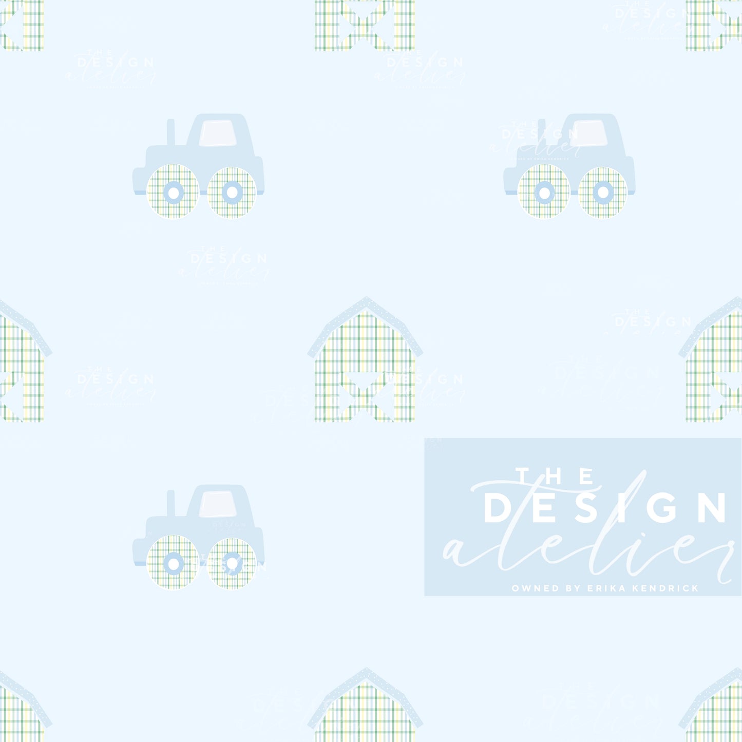 Beaus Barnyard Seamless Pattern with Textile Rights