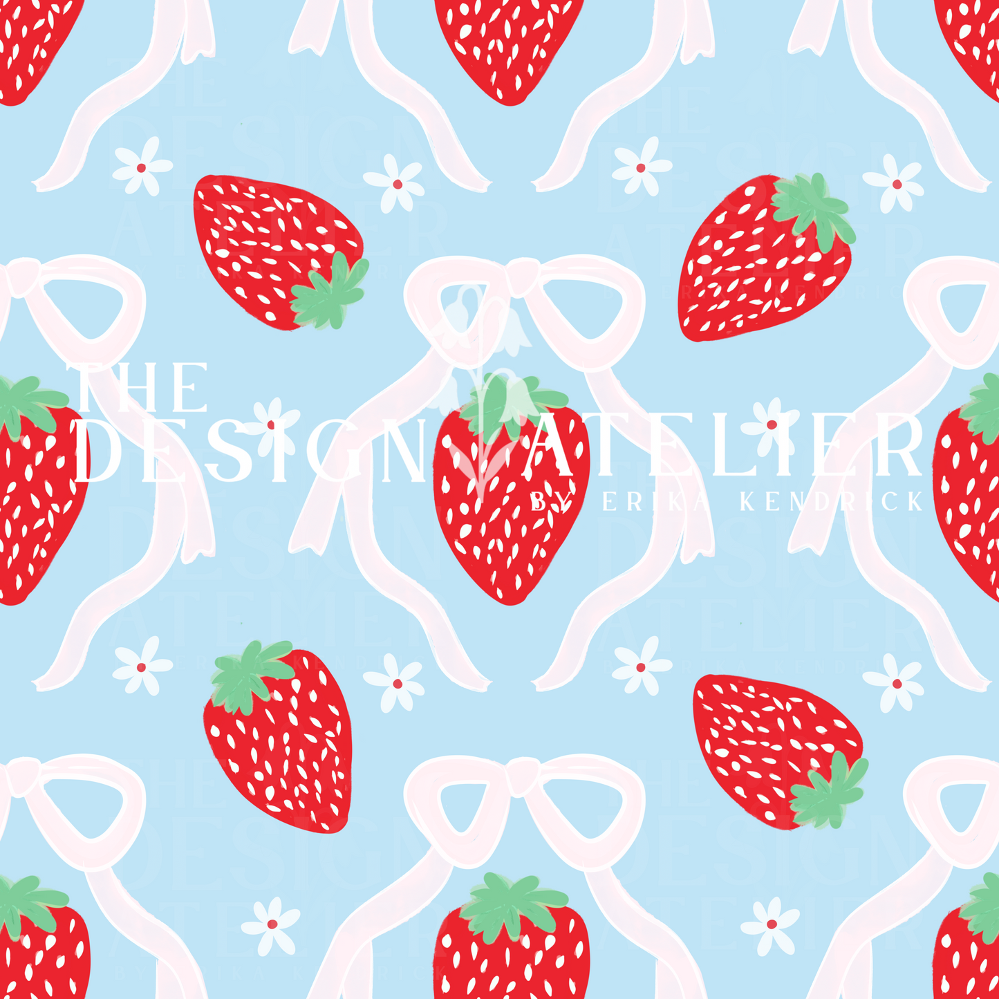 Berry Sweet Blue Seamless Pattern with Textile Rights