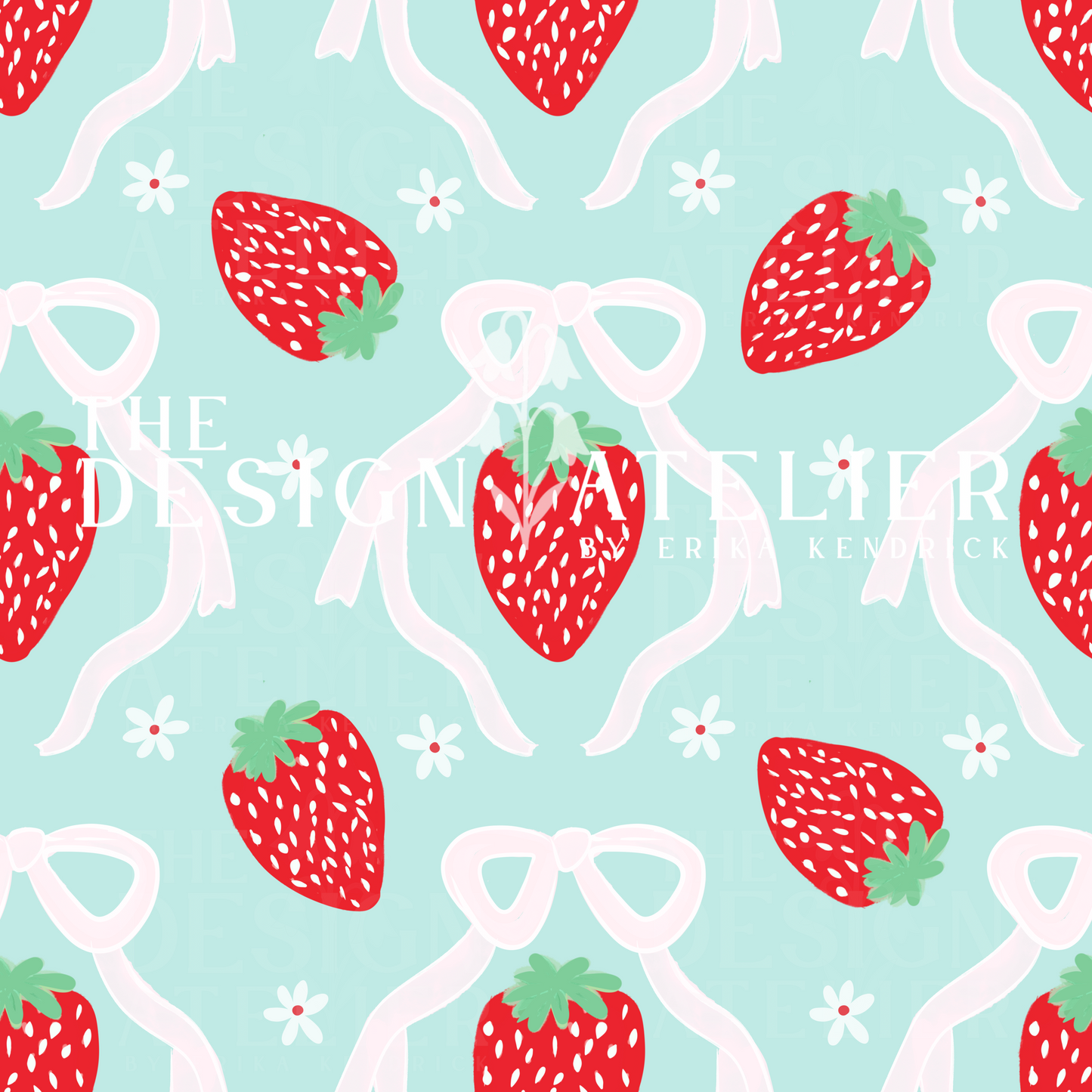 Berry Sweet mint Seamless Pattern with Textile Rights