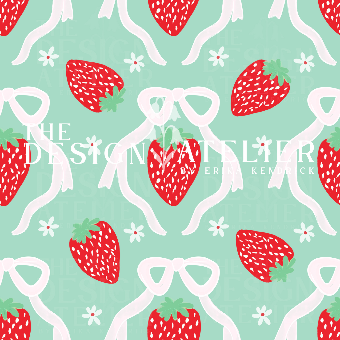 Berry Sweet Green Seamless Pattern with Textile Rights