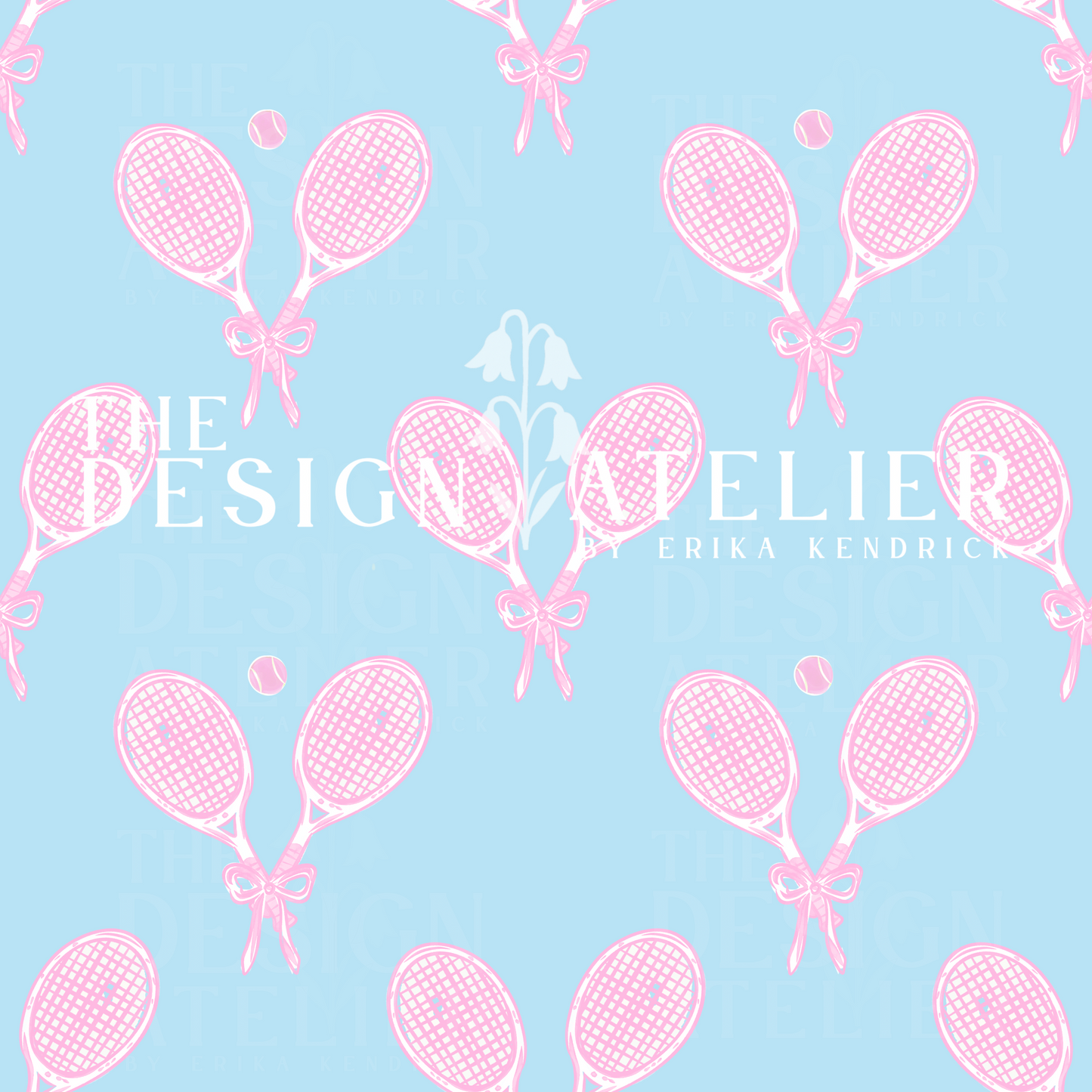 Center Court Classic Blue and pink Seamless Pattern with Textile Rights