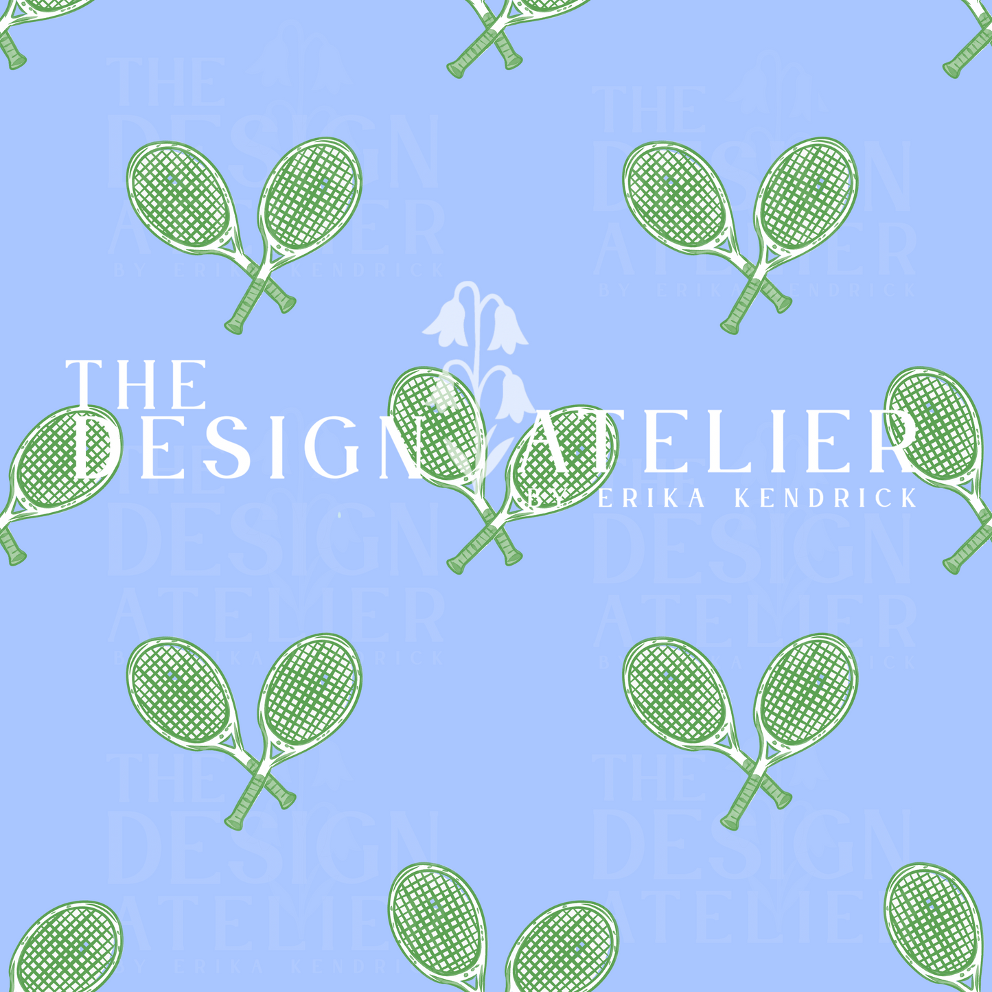 Center Court Classic Blue Seamless Pattern with Textile Rights