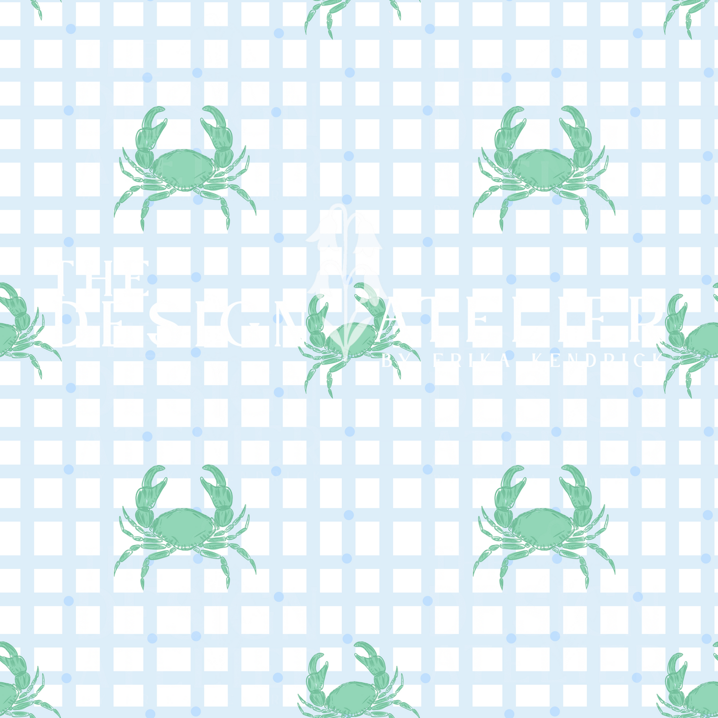 Coastal Crab Seamless Pattern with Textile Rights