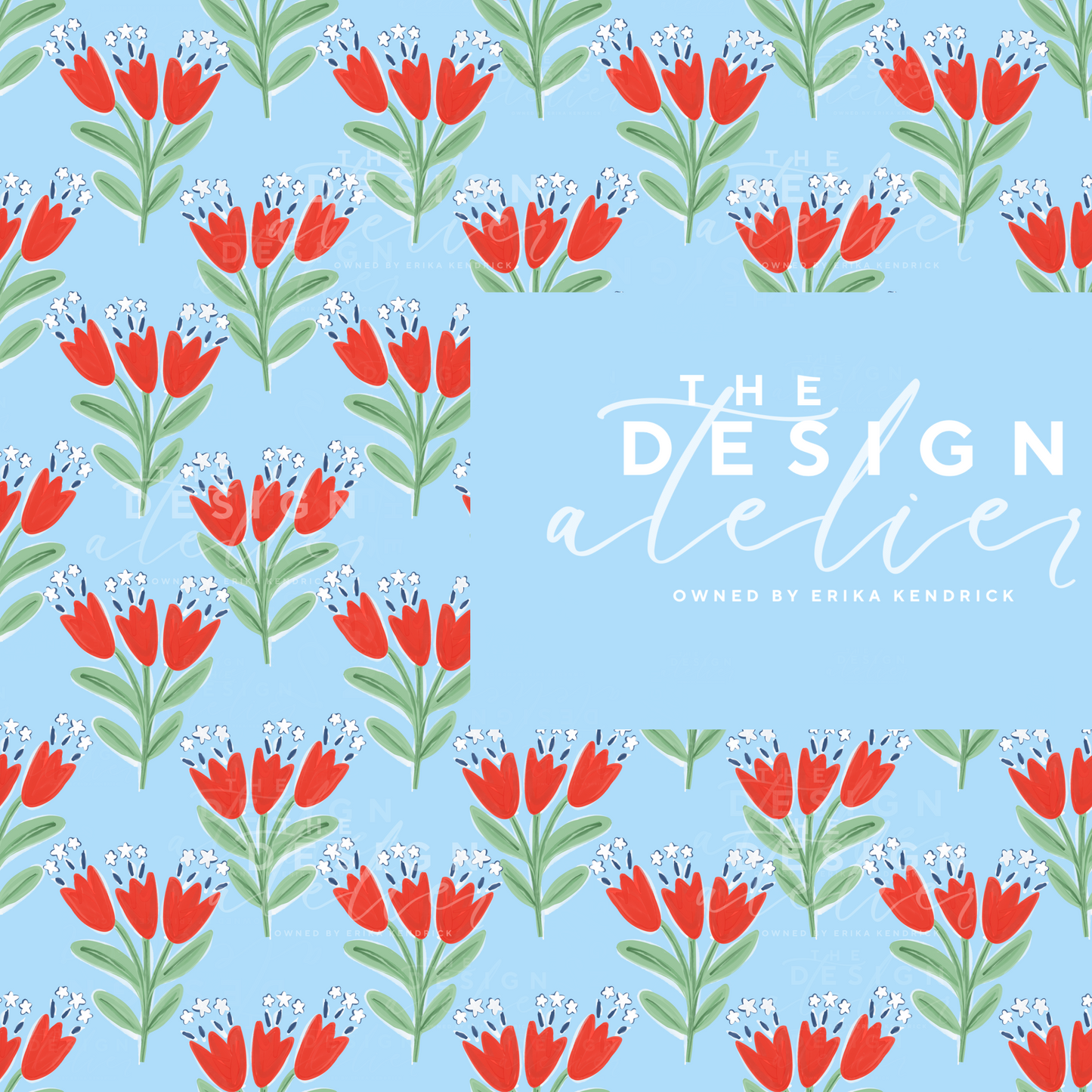 Independence Bloom Seamless Pattern with Textile Rights