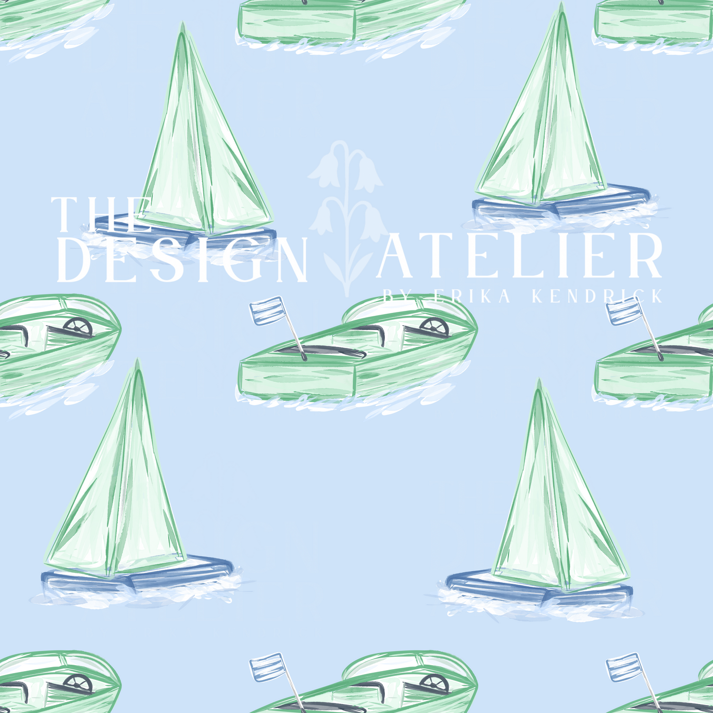 Little Harbor Seamless Pattern with Textile Rights