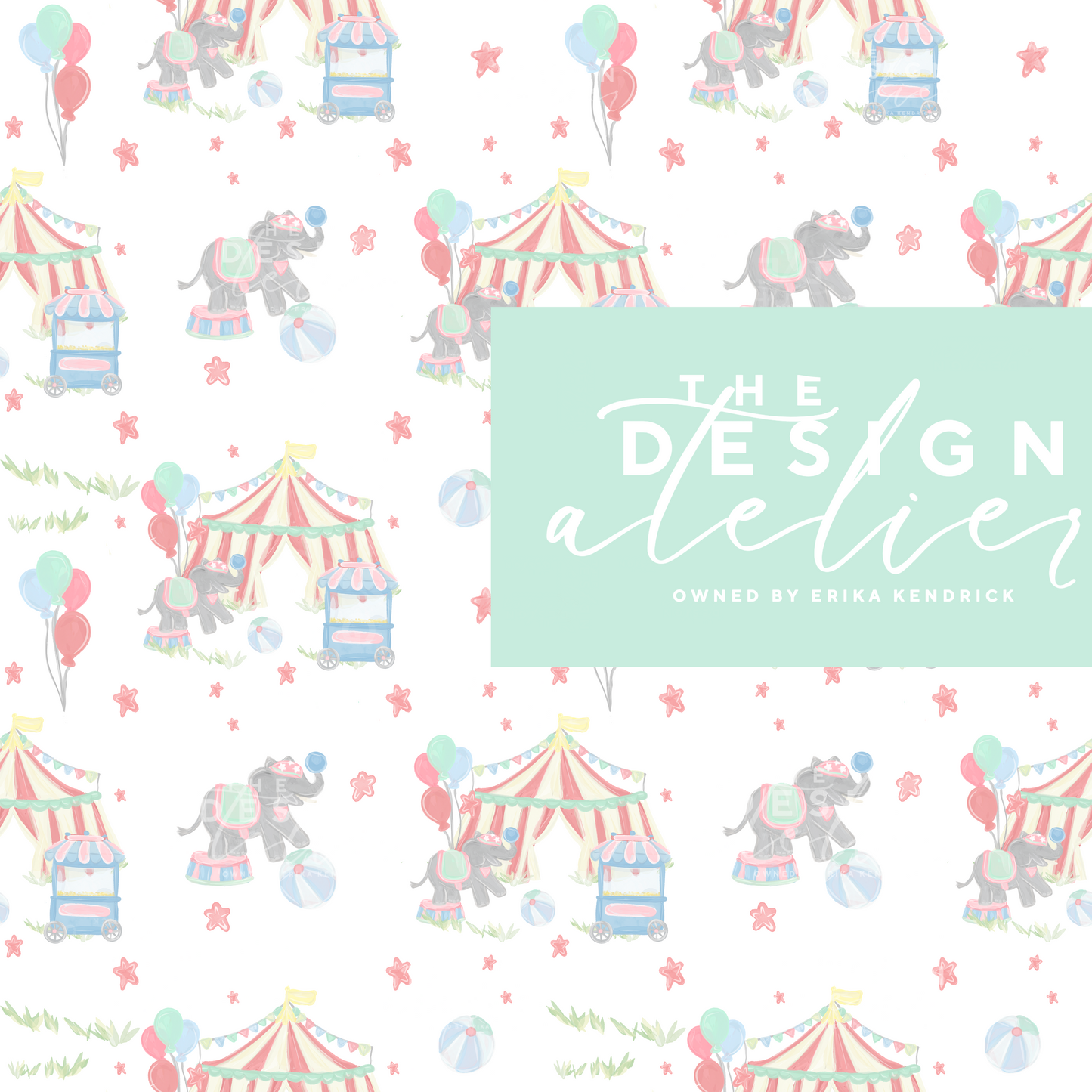 Once Upon a Circus Seamless Pattern with Textile Rights