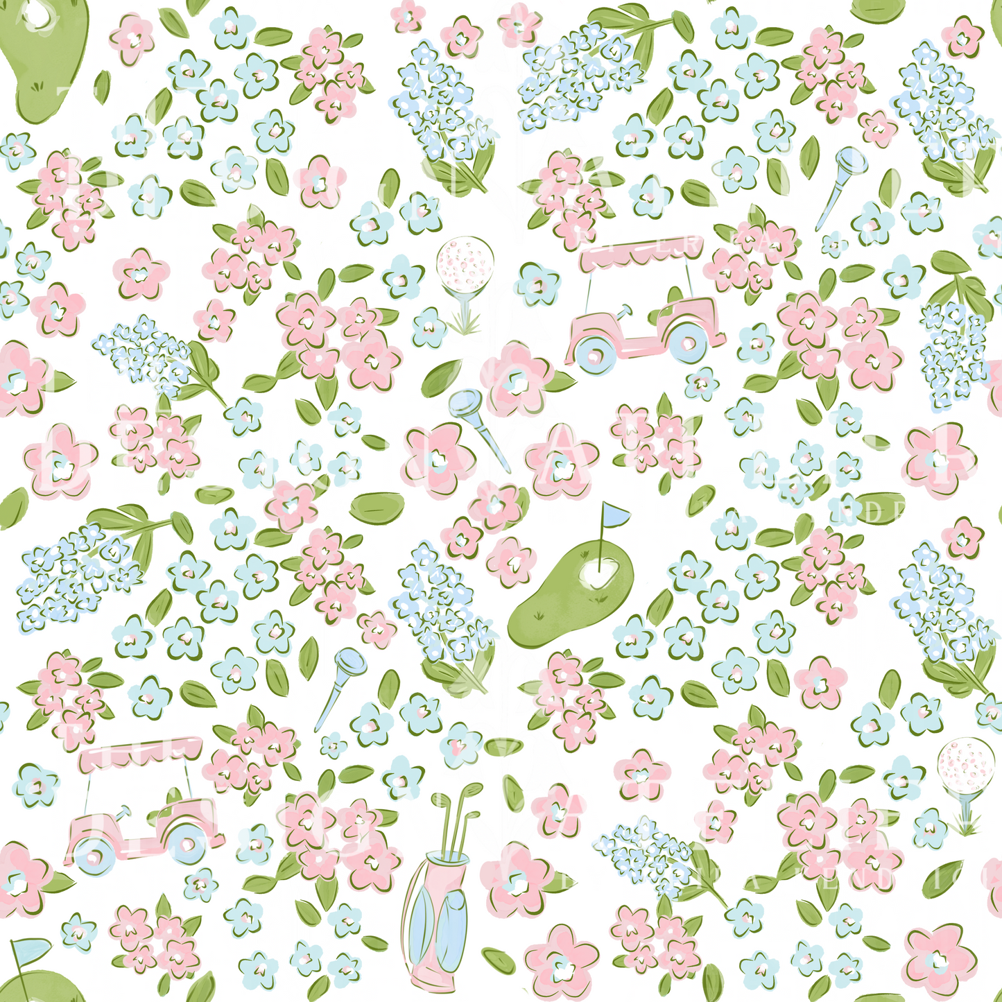Par for the Petals Seamless Design with Textile Rights