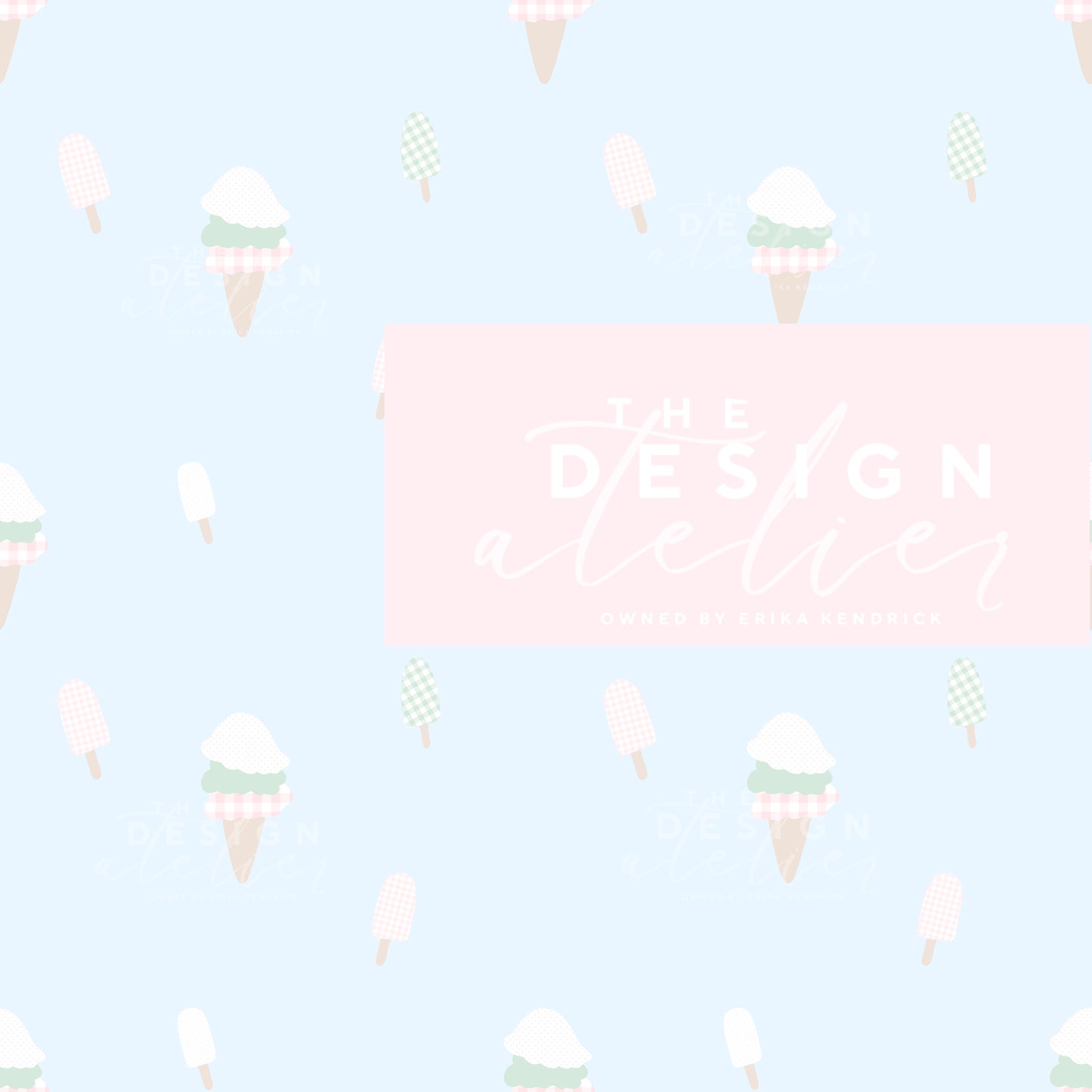 Ice Cream Social Seamless Pattern with Textile Rights