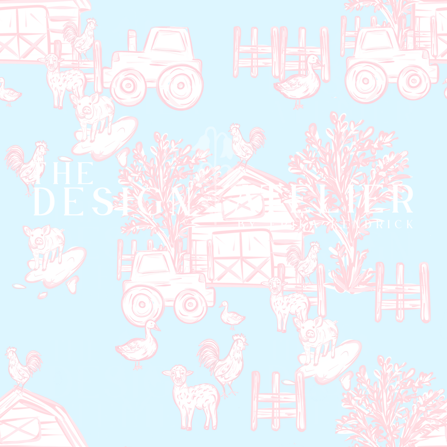 Petal Hill Farm Seamless Pattern with Textile Rights