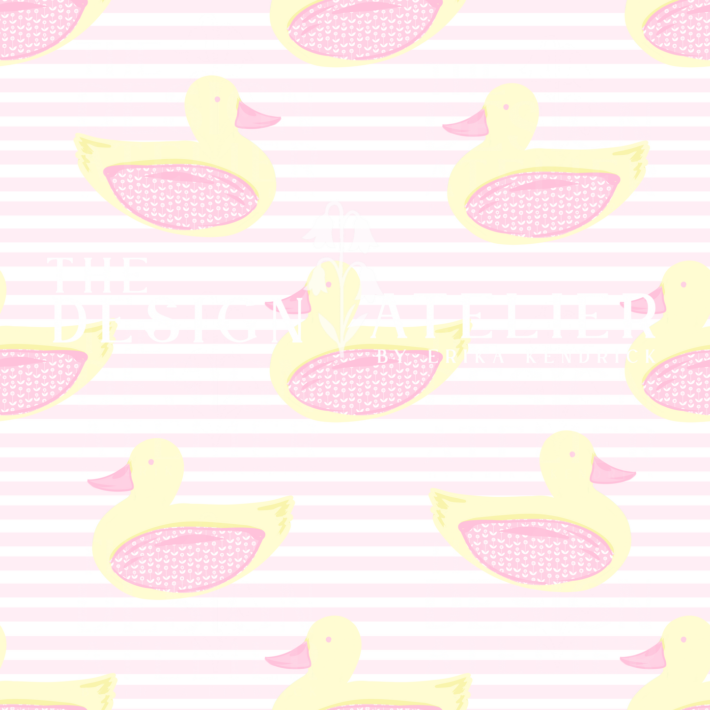 Pink Ducky Seamless Design with Textile Rights