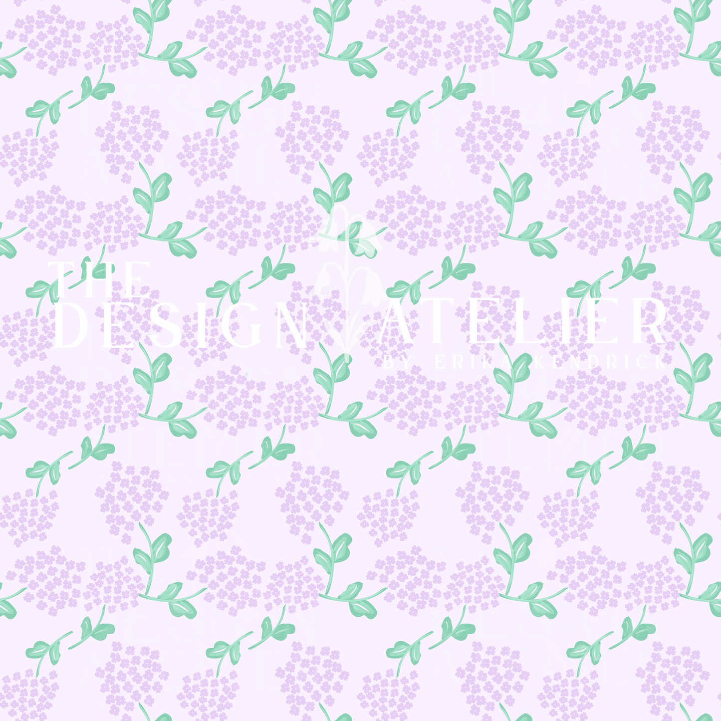 Purple Hydrangeas Seamless Pattern with Textile Rights