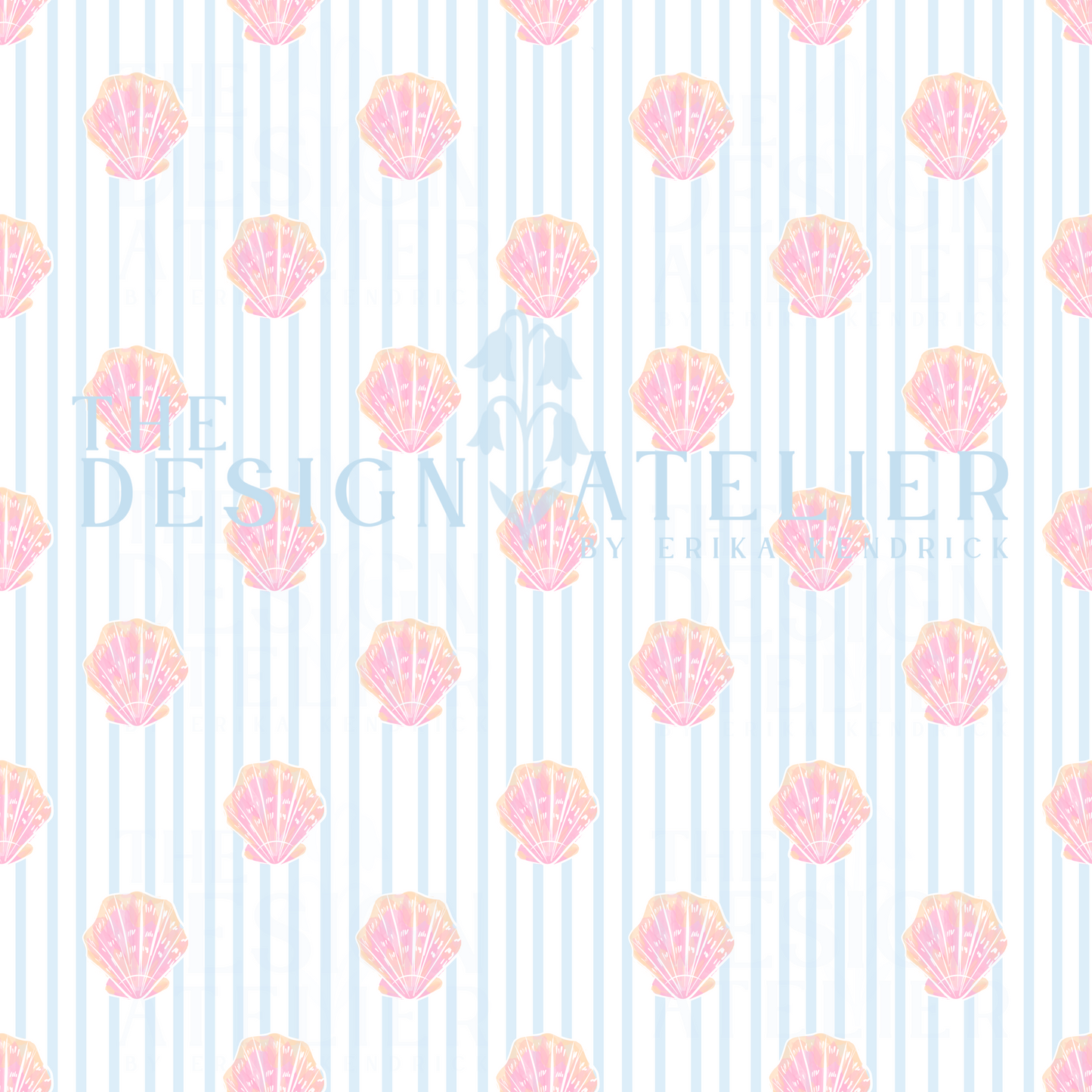 Seashell Stripes Seamless Design with Textile Rights