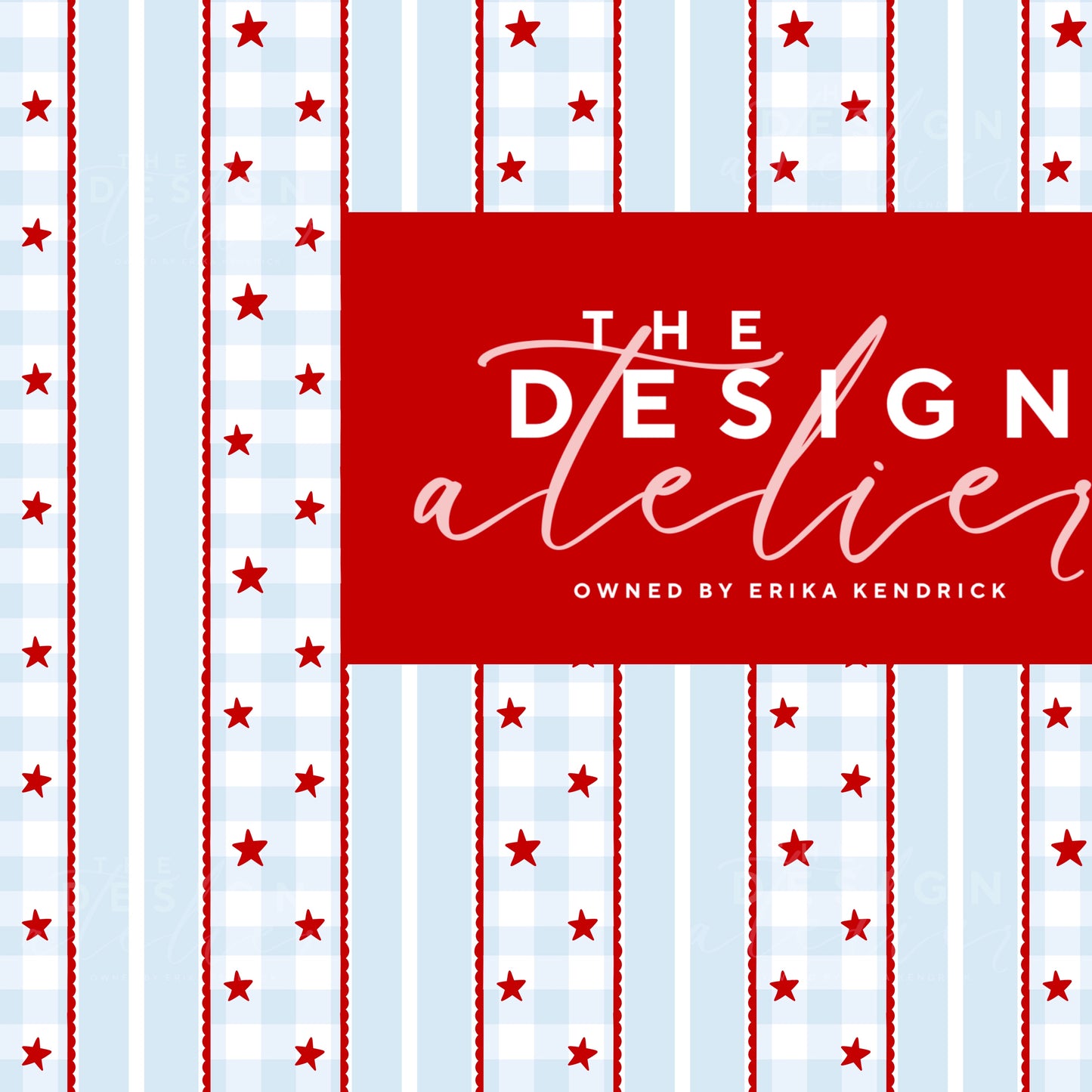 Stars Stripes and Gingham Seamless Pattern with Textile Rights