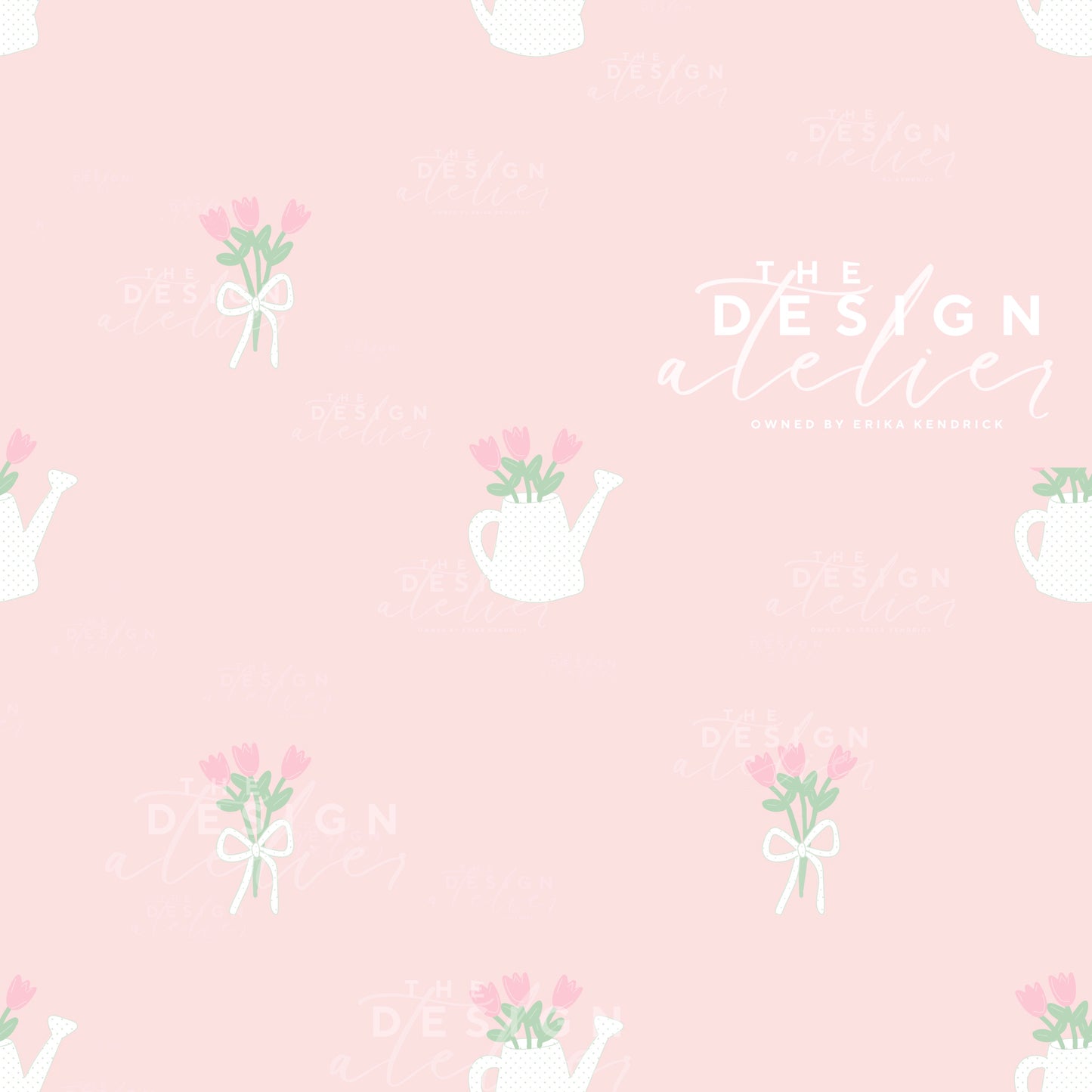 Tied with Tulips Seamless Pattern with Textile Rights