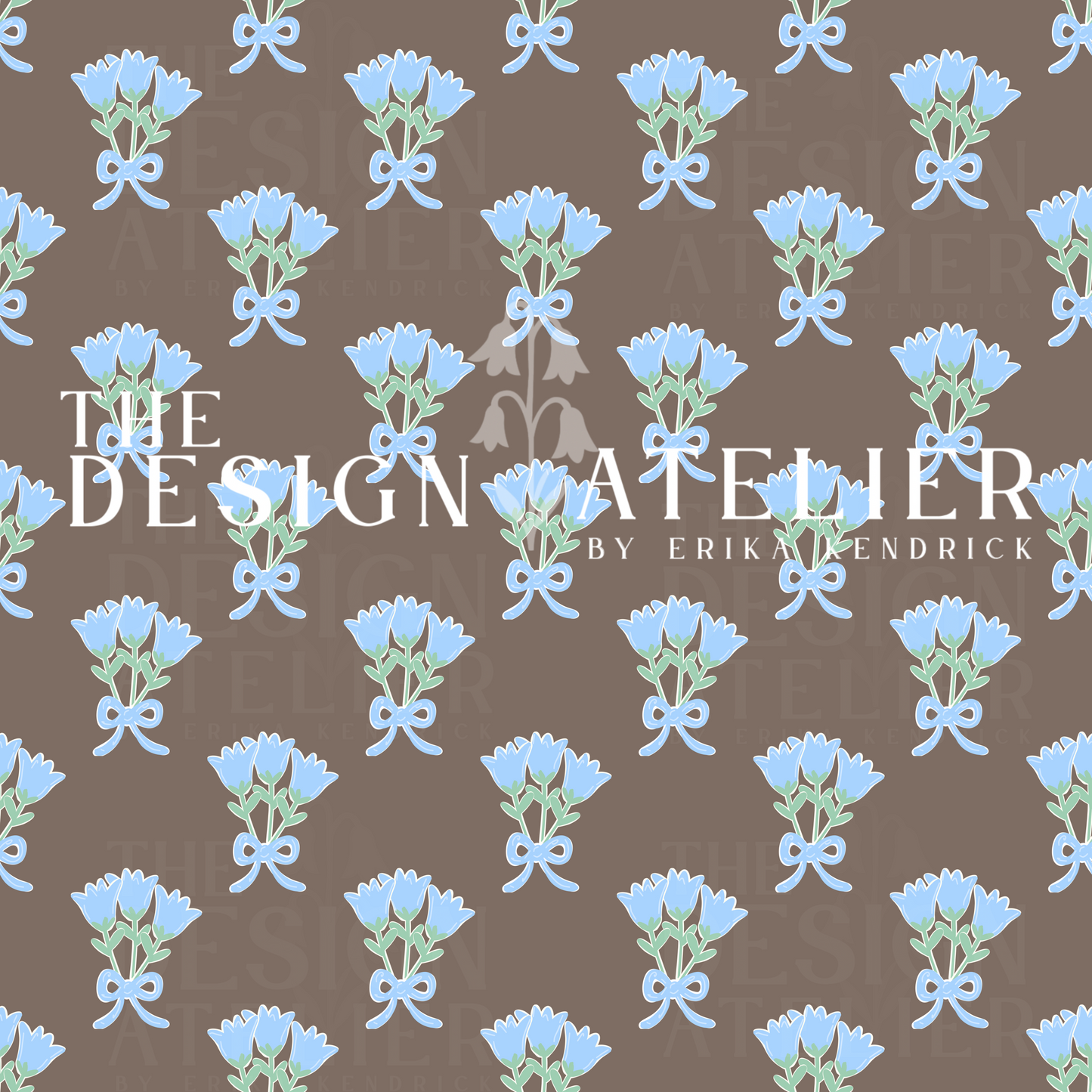 Brown Tulip Block Pattern Seamless Pattern with Textile Rights