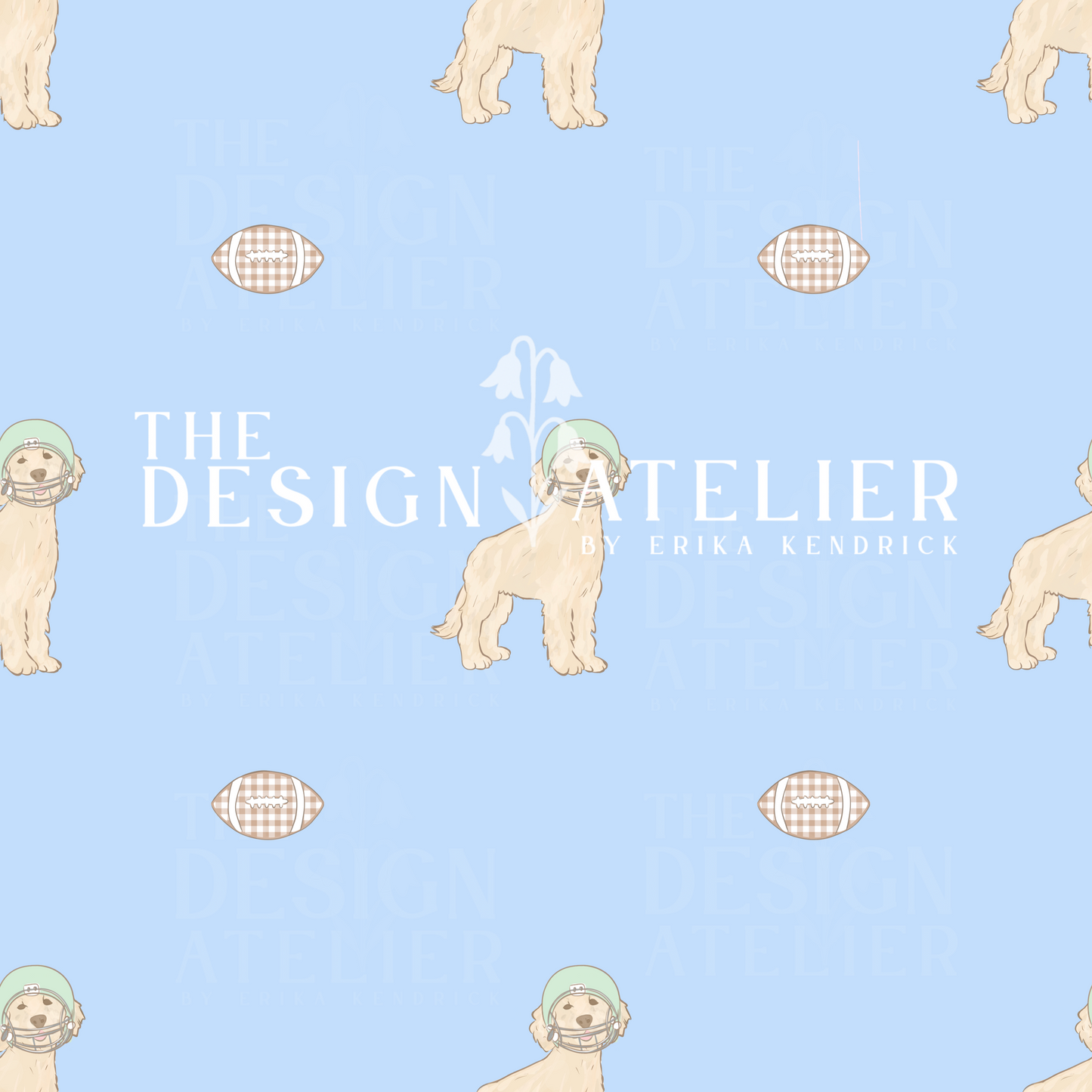 Varsity Golden Seamless Pattern with Textile Rights