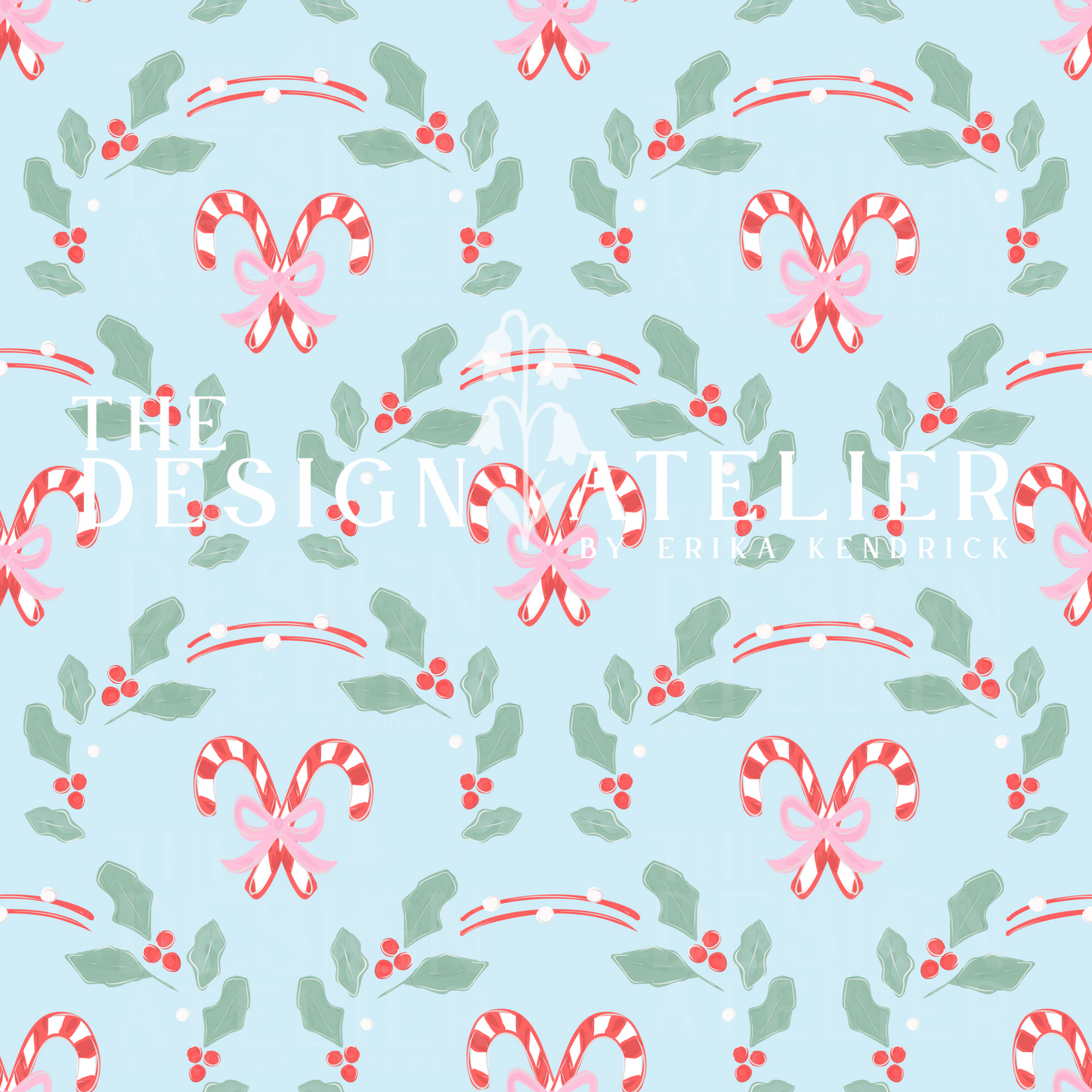 Christmas charm light blue Seamless Design with Textile Rights