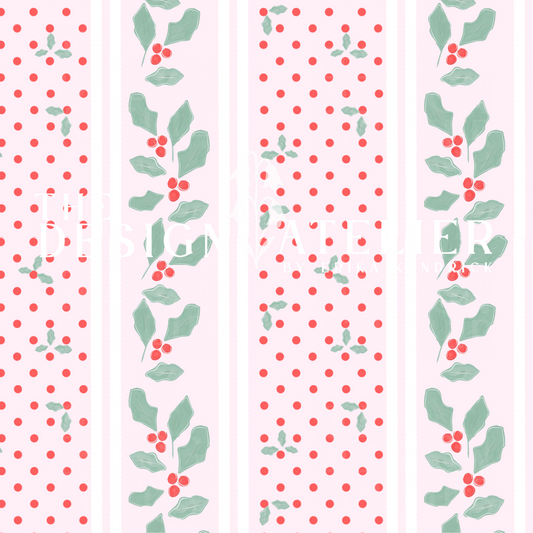 Sugarplum Season Seamless Design with Textile Rights