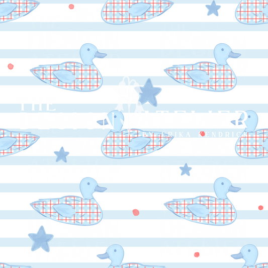 Star Spangled Ducks Seamless Design with Textile Rights