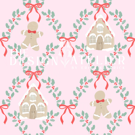 Gingerbread Lane Seamless Design with Textile Rights