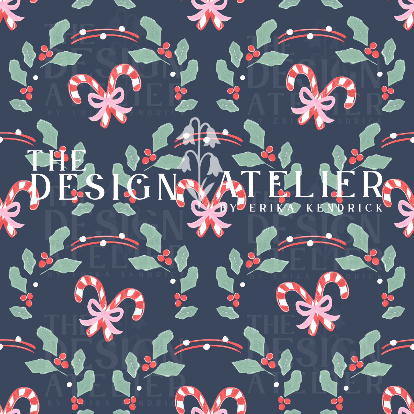 Christmas charm navy Seamless Design with Textile Rights