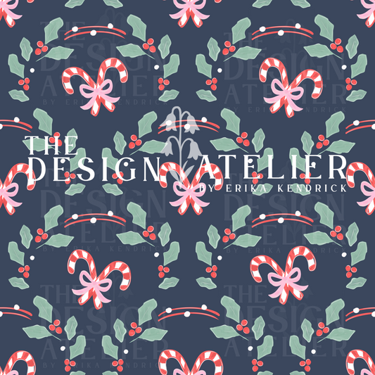 Christmas charm navy Seamless Design with Textile Rights