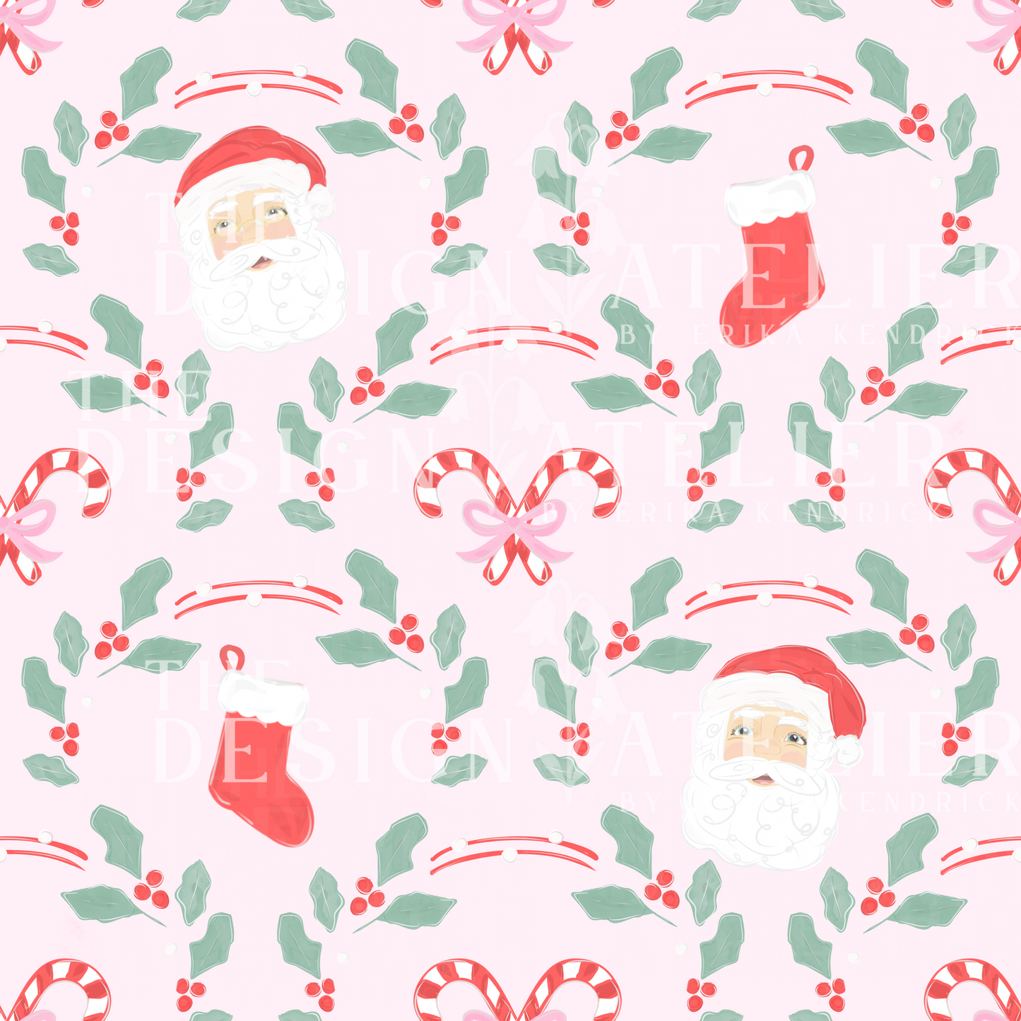 Season of Joy light pink Seamless Design with Textile Rights