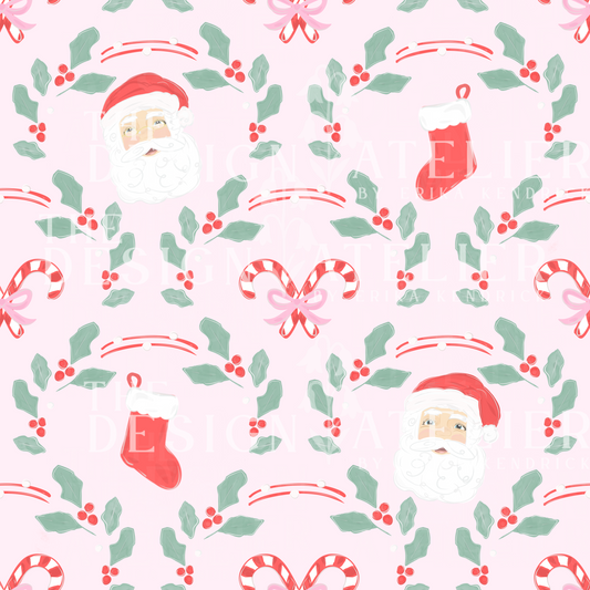 Season of Joy light pink Seamless Design with Textile Rights