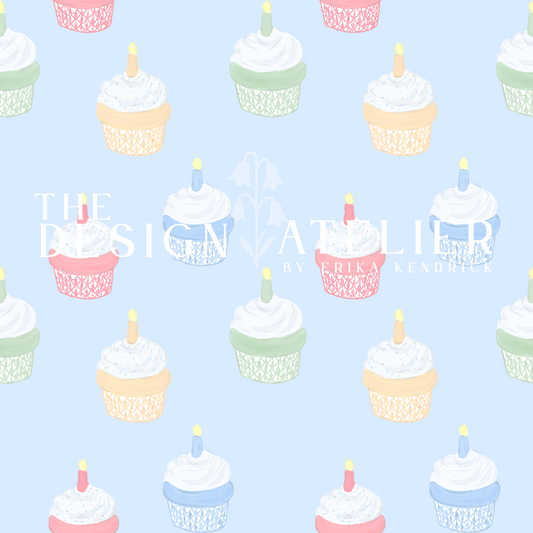 A little Celebration Blue  Pattern Seamless Pattern with Textile Rights