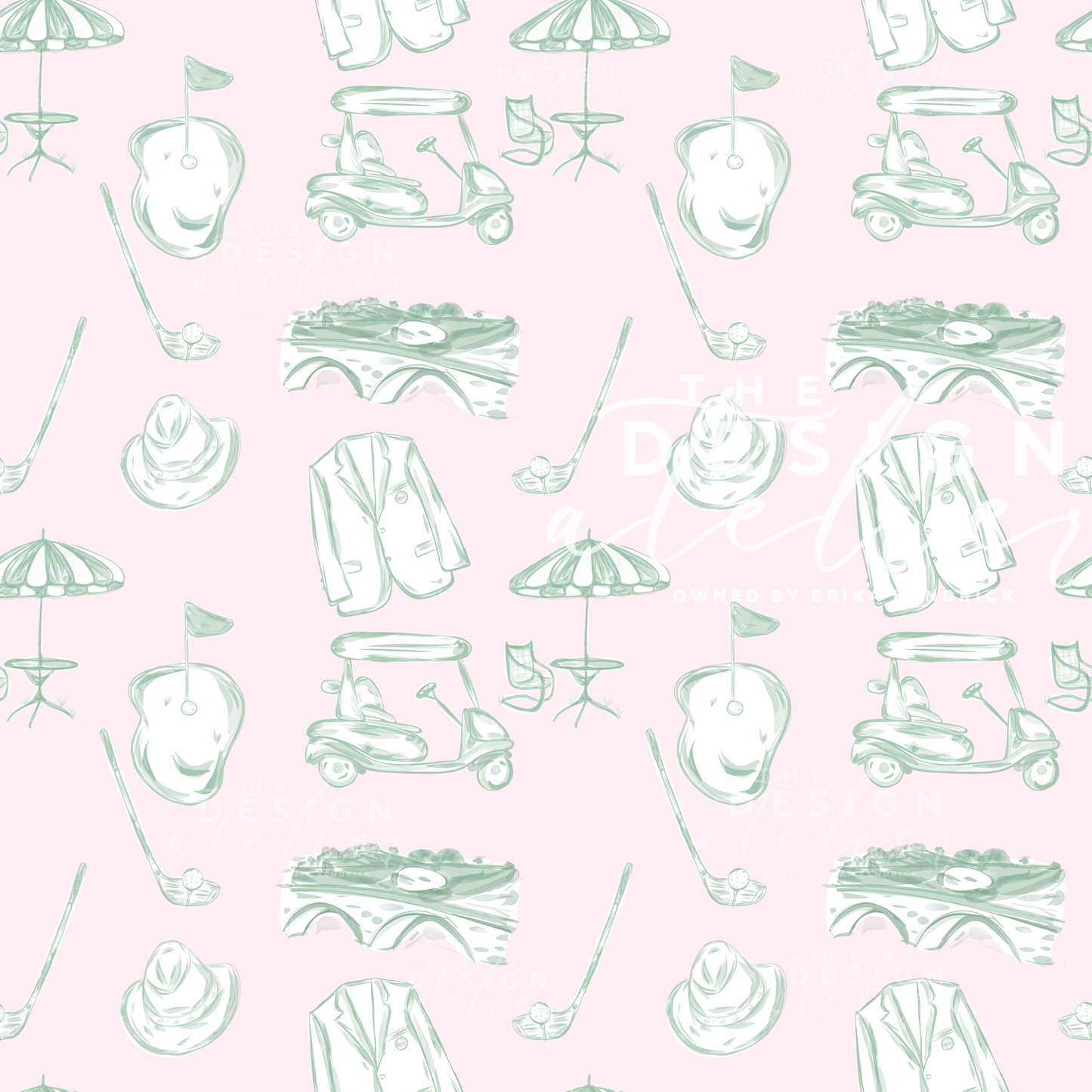A Master's Moment Pink  Seamless Pattern with Textile Rights