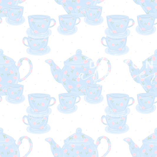Afternoon Tea  Seamless Pattern with Textile Rights