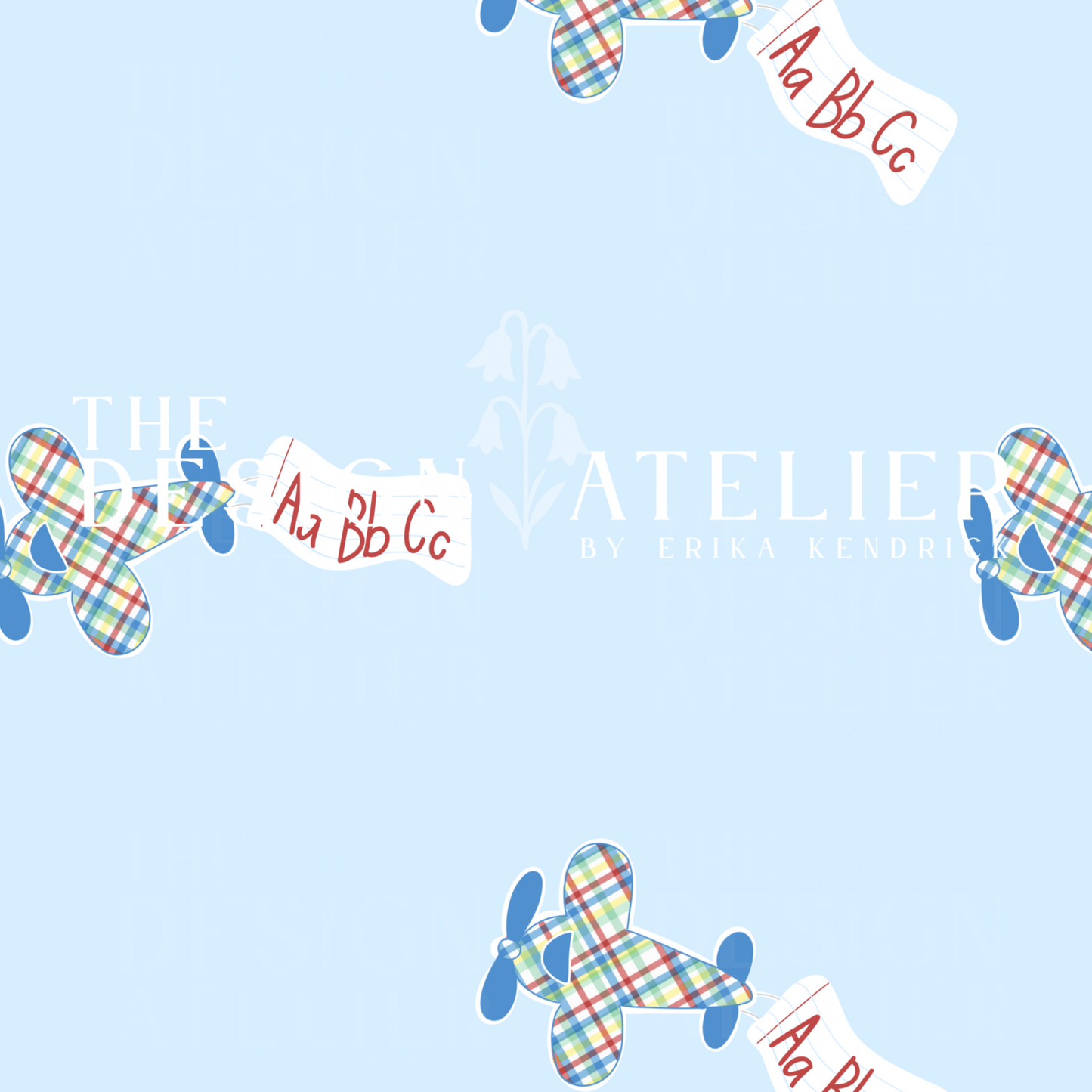 Alphabet Aviator Seamless Pattern with Textile Rights