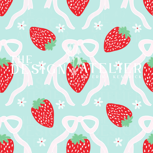 Berry Sweet mint Seamless Pattern with Textile Rights