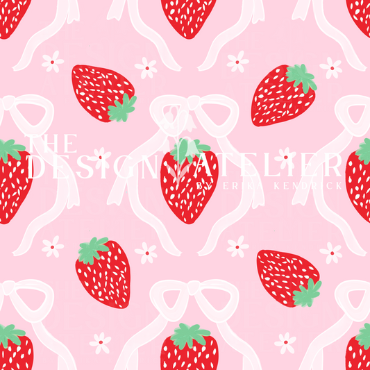 Berry Sweet pink Seamless Pattern with Textile Rights
