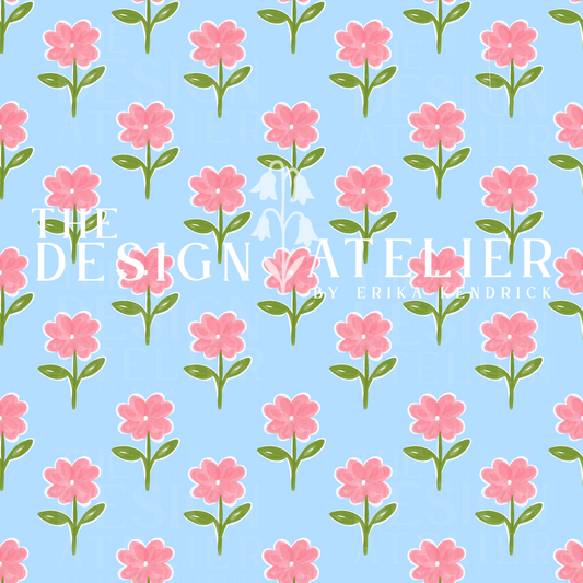 Blossom Field Seamless Pattern with Textile Rights