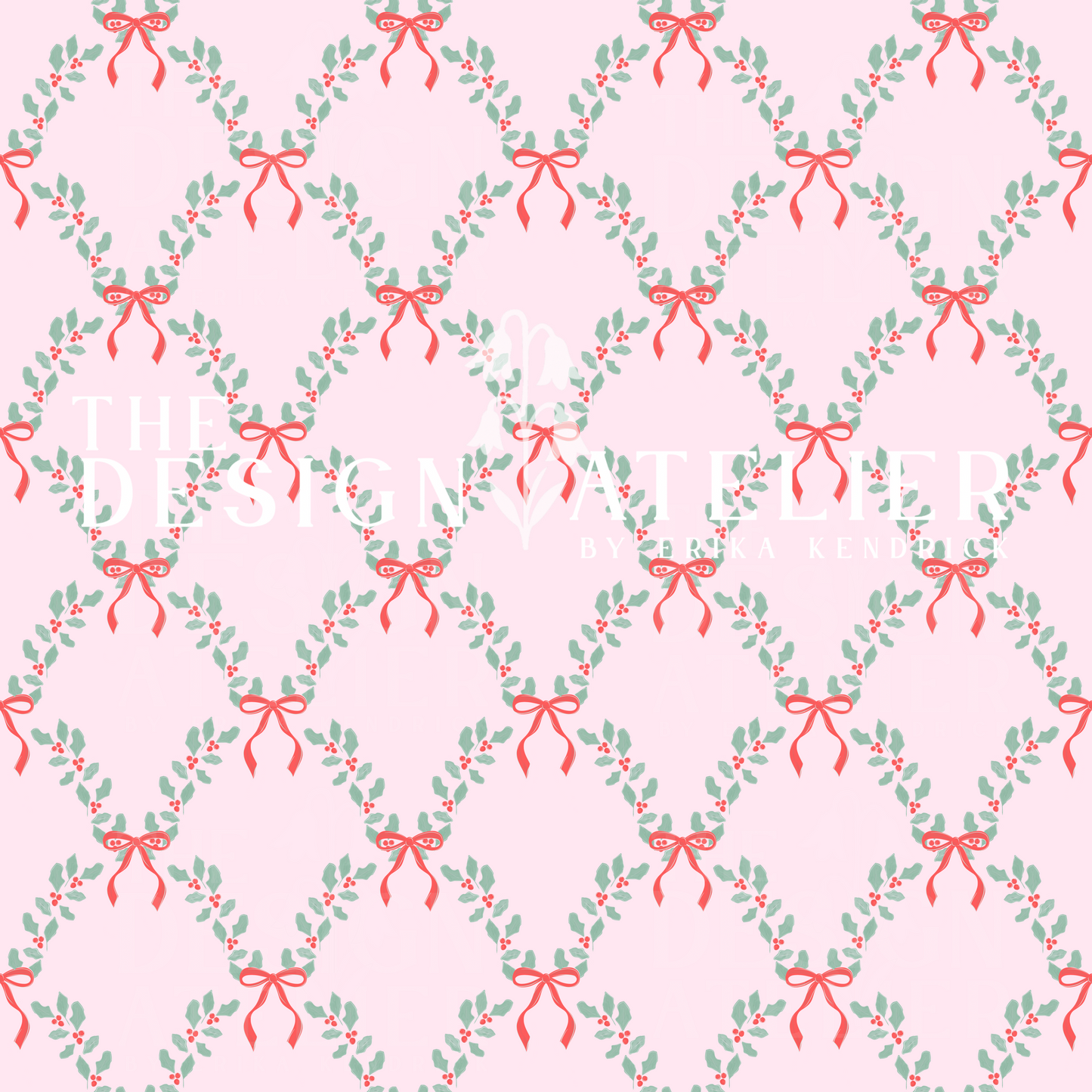 Holly Trellis Seamless Design with Textile Rights