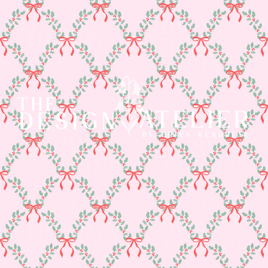 Holly Trellis Seamless Design with Textile Rights