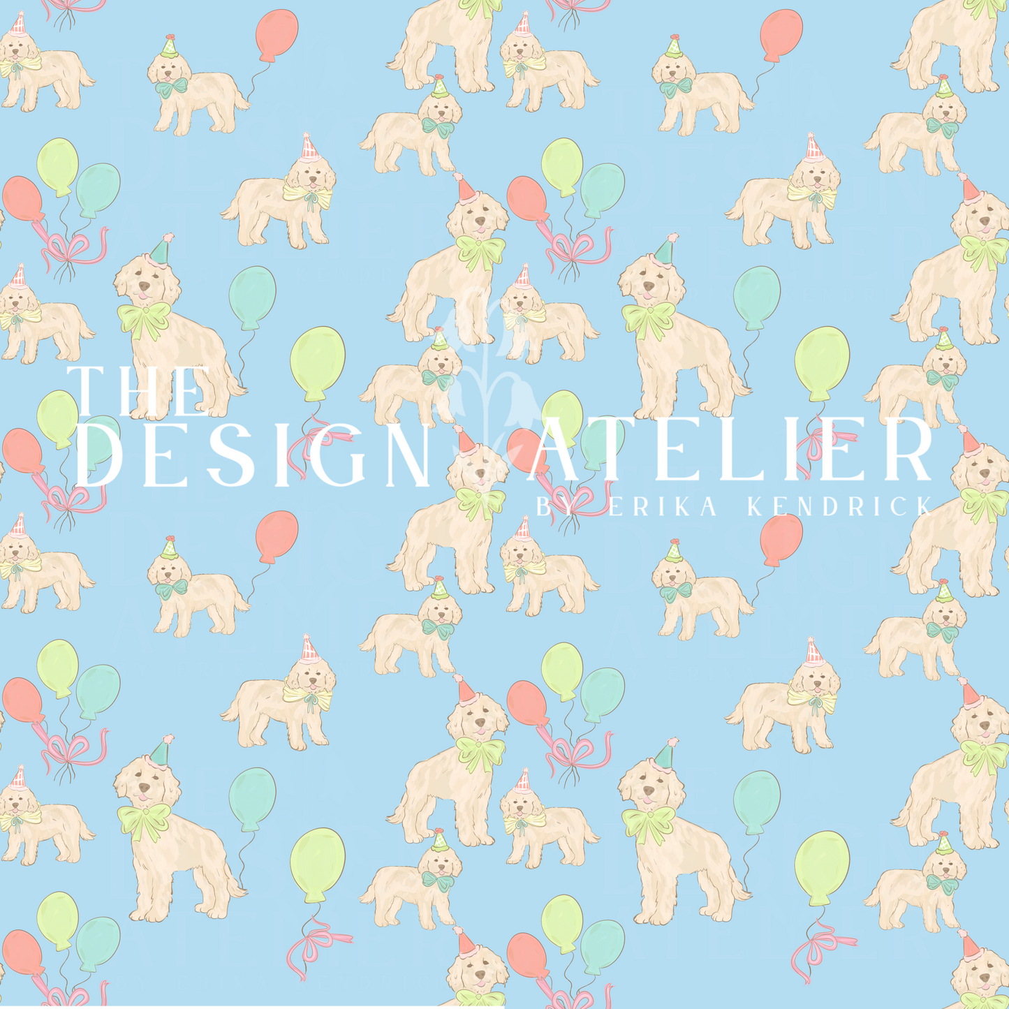 Celebrate, Pup! Seamless Pattern with Textile Rights