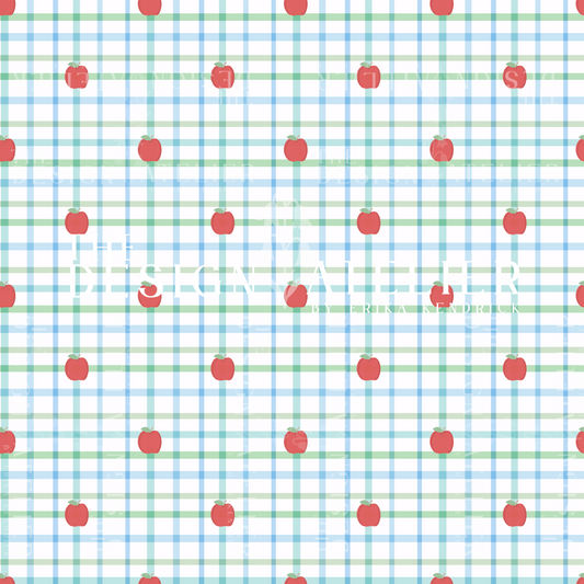Classic Apple Plaid  Seamless Pattern with Textile Rights