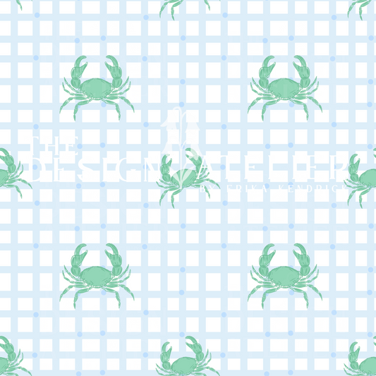 Coastal Crab Seamless Pattern with Textile Rights