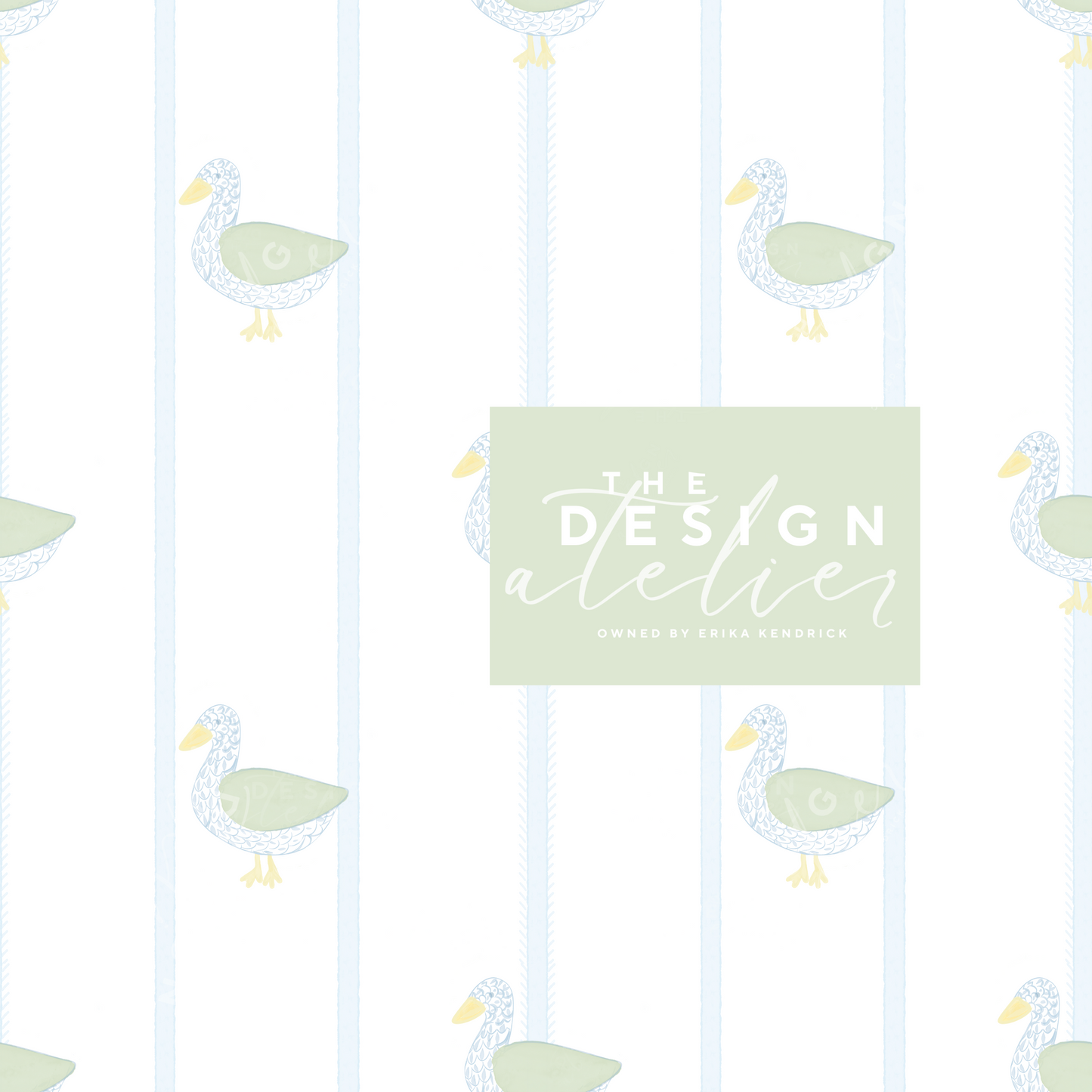 Costal Duck Seamless Pattern with Textile Rights