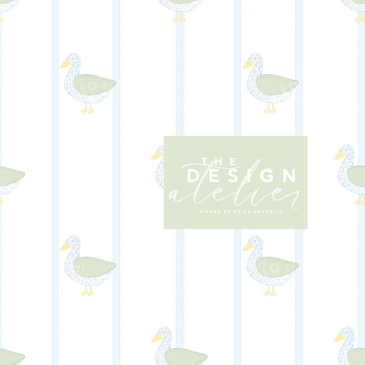 Costal Duck Seamless Pattern with Textile Rights