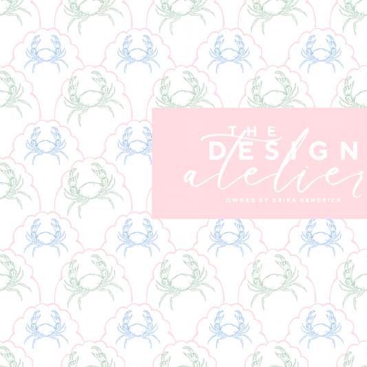 Crab Cove Seamless Pattern with Textile Rights