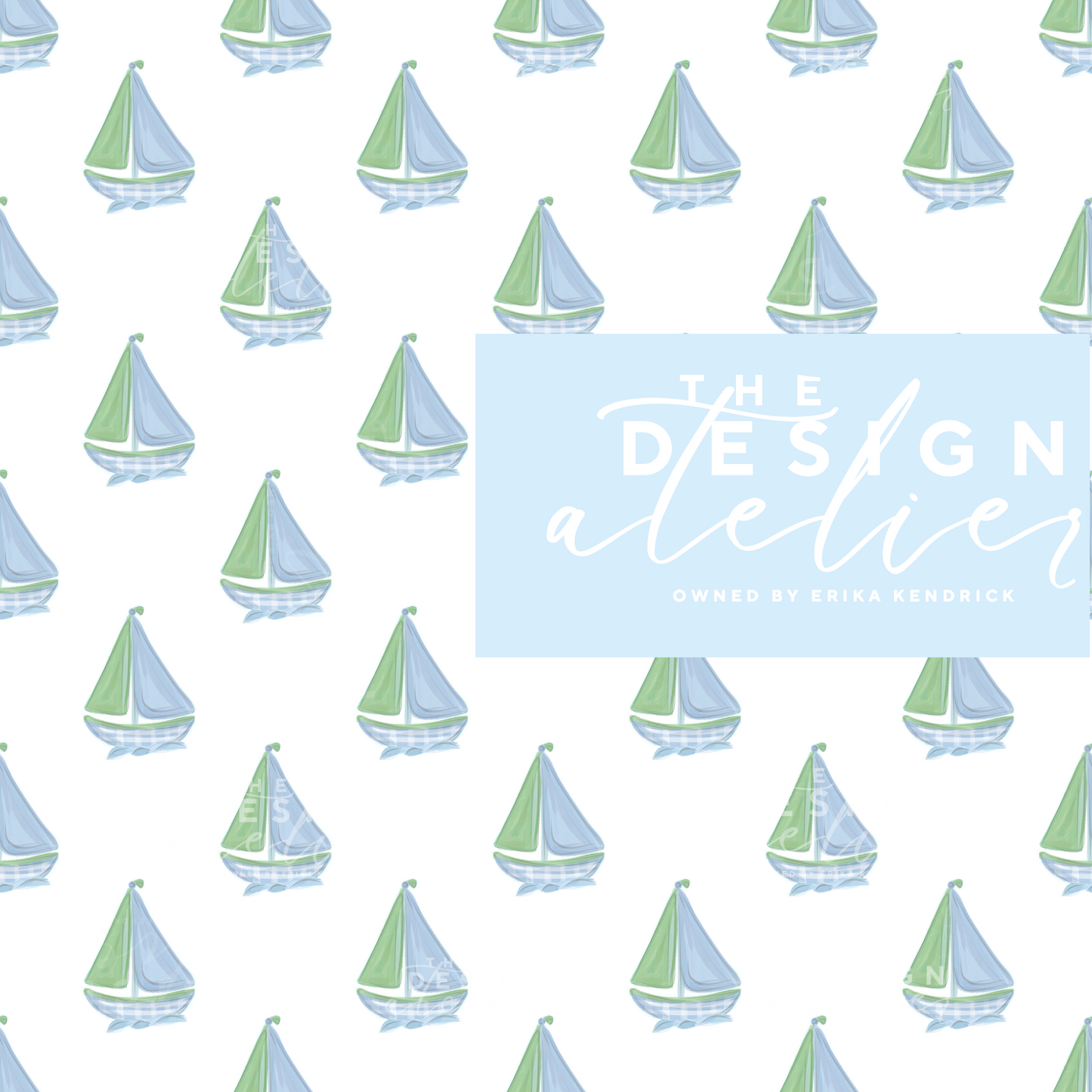Drift and Sail White Seamless Pattern with Textile Rights
