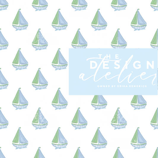 Drift and Sail White Seamless Pattern with Textile Rights