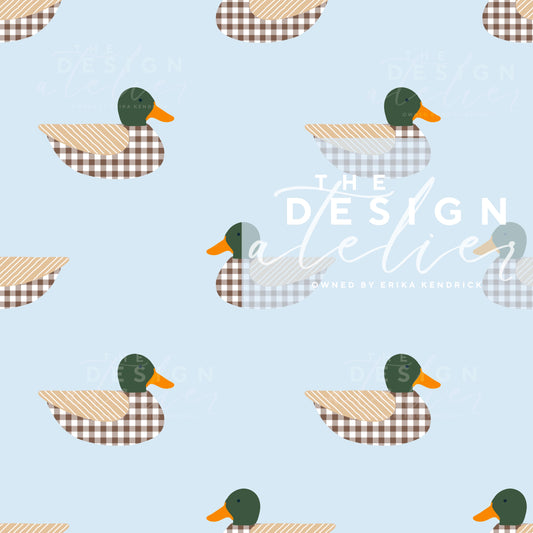 Heritage Plaid Mallard Seamless Pattern with Textile Rights