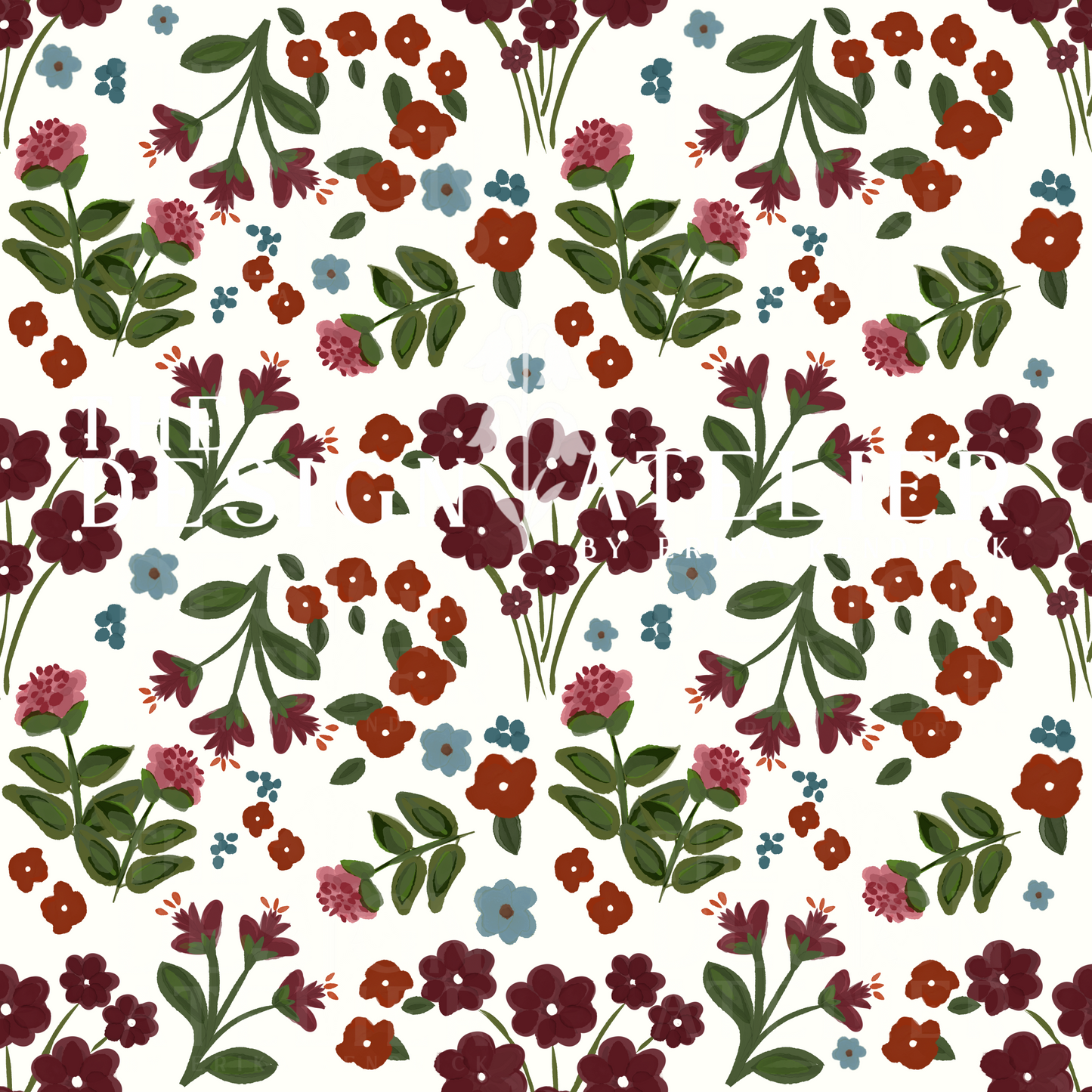 Fall Floral Seamless Pattern with Textile Rights