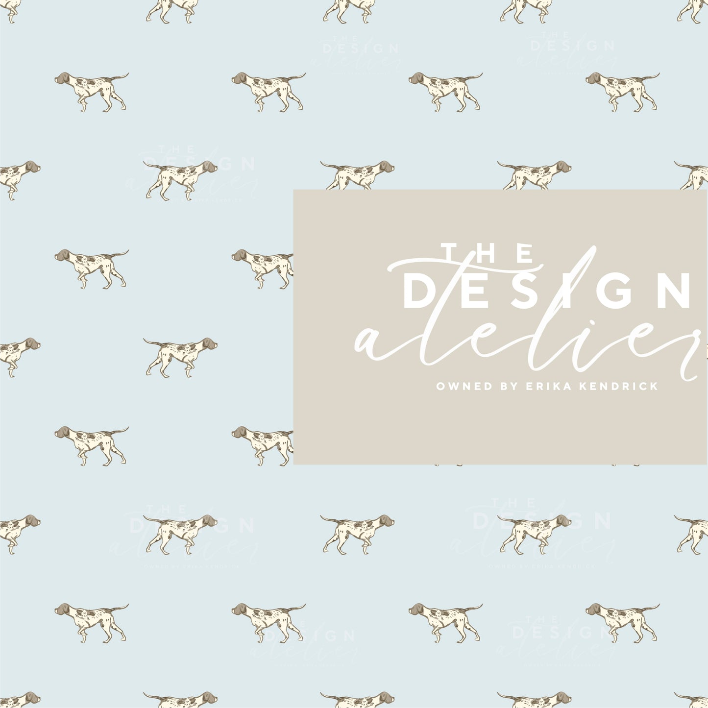 Field and Feather Blue Seamless Pattern with Textile Rights